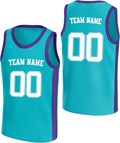 Custom Teal and Purple Basketball Jersey