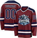 Custom Maroon, Navy and White Hockey Jersey