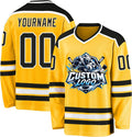 Custom Yellow, Black and White Hockey Jersey