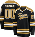 Custom Black, Gold and White Hockey Jersey