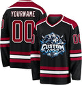Custom Black, Maroon and White Hockey Jersey