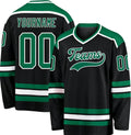 Custom Black, Green and White Hockey Jersey