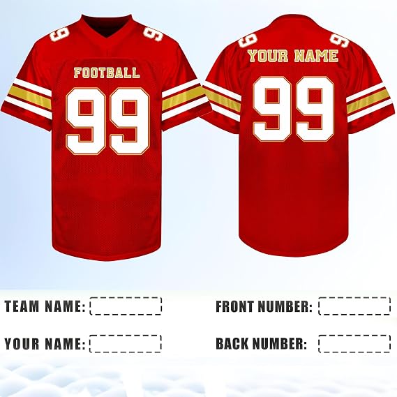 Custom Football Jersey - Personalized Name, Number & Logo