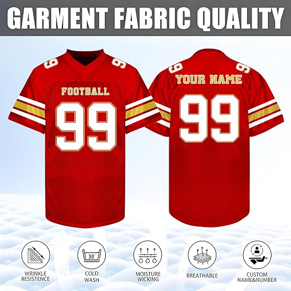 Custom Football Jersey - Personalized Name, Number & Logo