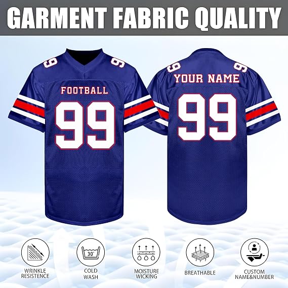 Custom Football Jersey - Personalized Name, Number & Logo