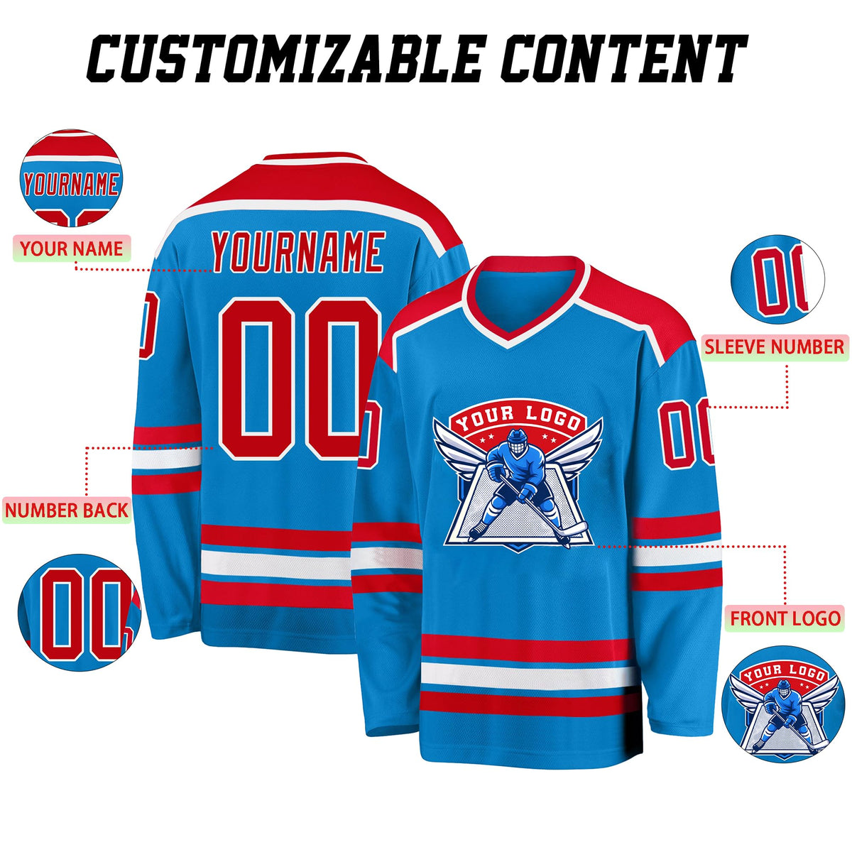 Custom Hockey Jersey | Personalized Name, Number & Logo