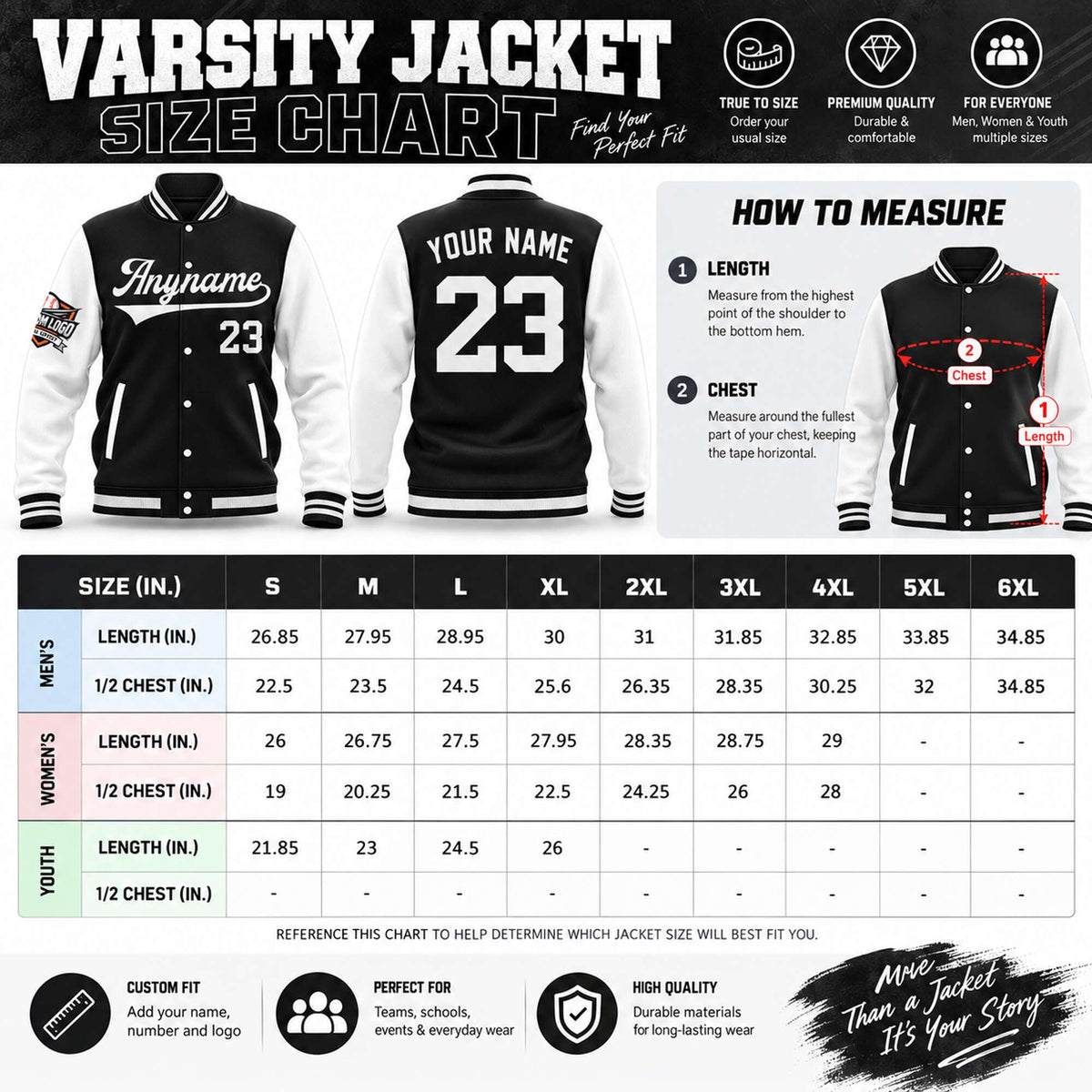 Custom Varsity Letterman Jacket | Personalized Stitched Embroidery
