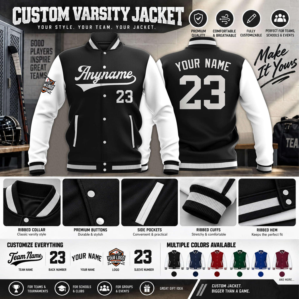 Custom Varsity Letterman Jacket | Personalized Stitched Embroidery