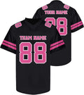 Custom Black and Pink Football Jersey - Personalized Team &amp; Practice Shirt