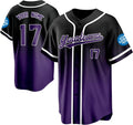 Custom Black to Purple Gradient Baseball Jersey with Name and Number