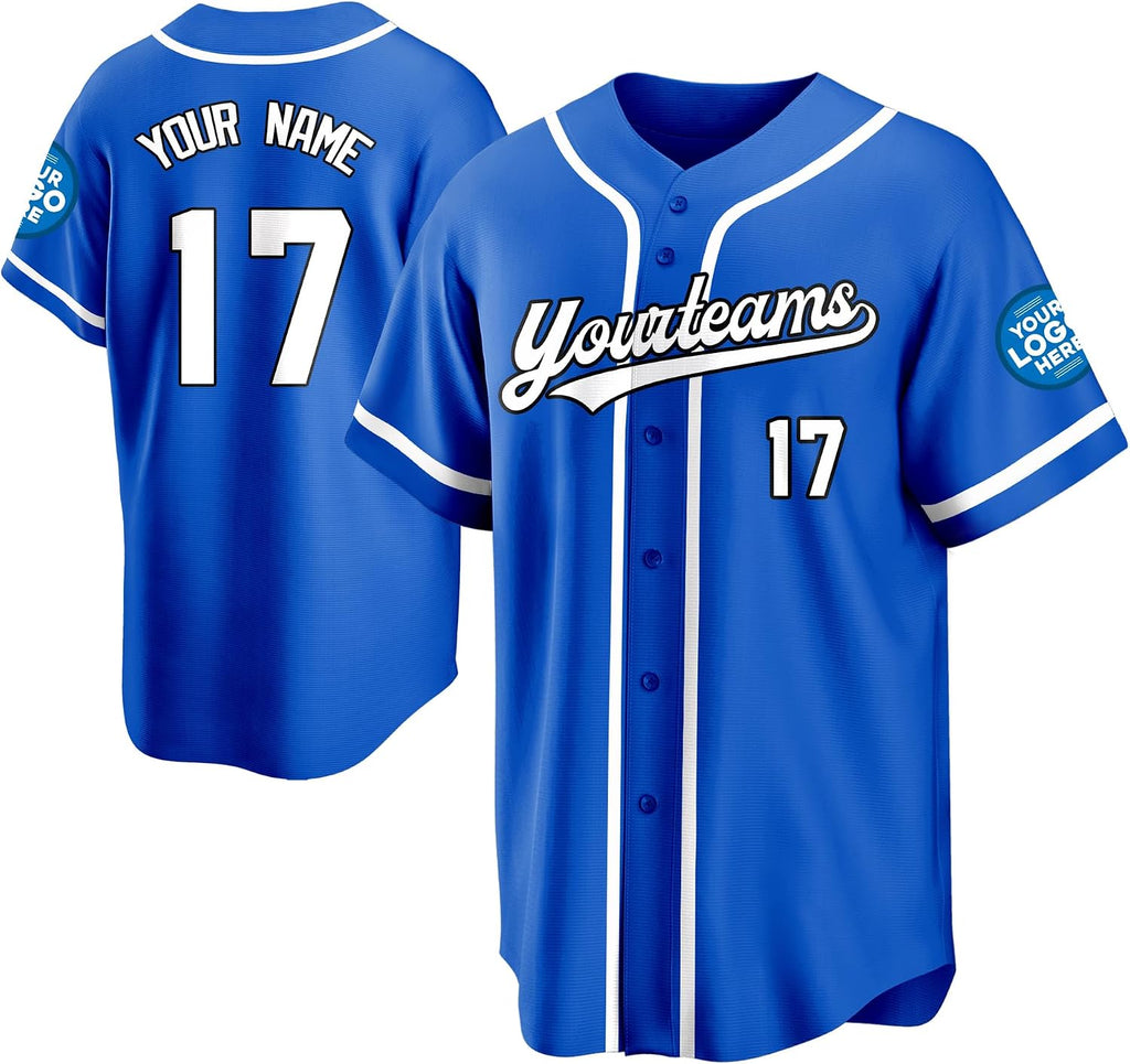 Custom Royal Blue Baseball Jersey with White Piping