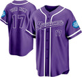 Custom Purple Baseball Jersey with White Piping and Name and Number