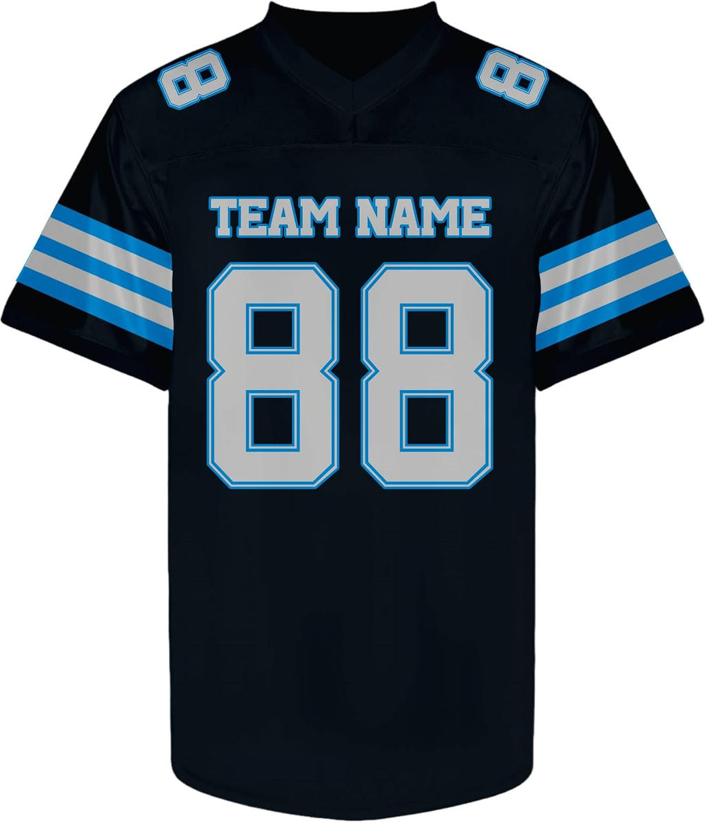 Custom Black and Gray Football Jersey