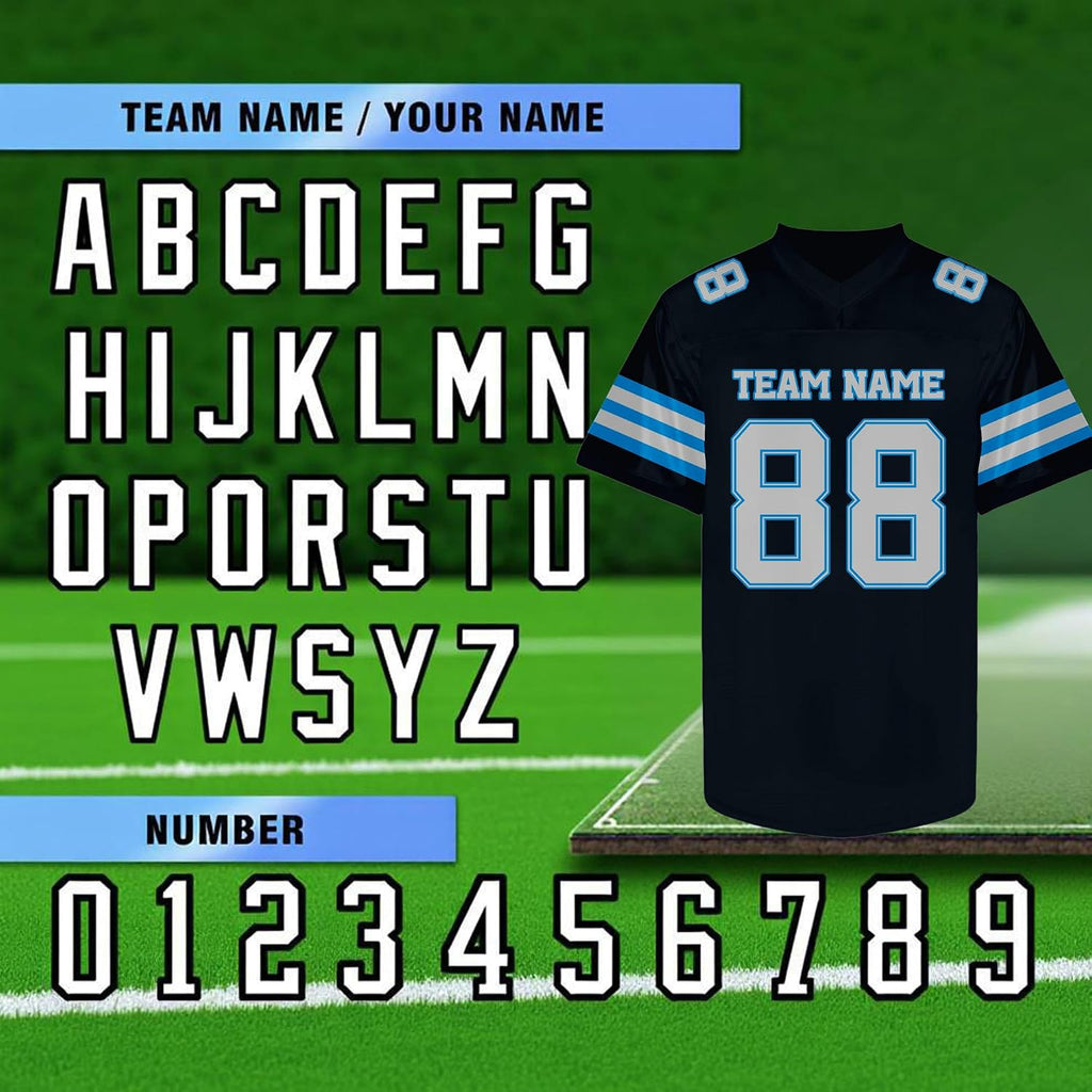 Custom Black and Gray Football Jersey