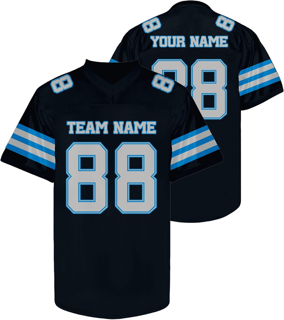 Custom Black and Gray Football Jersey