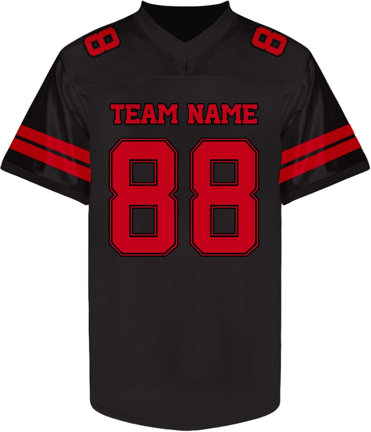 Custom Black and Red Football Jersey