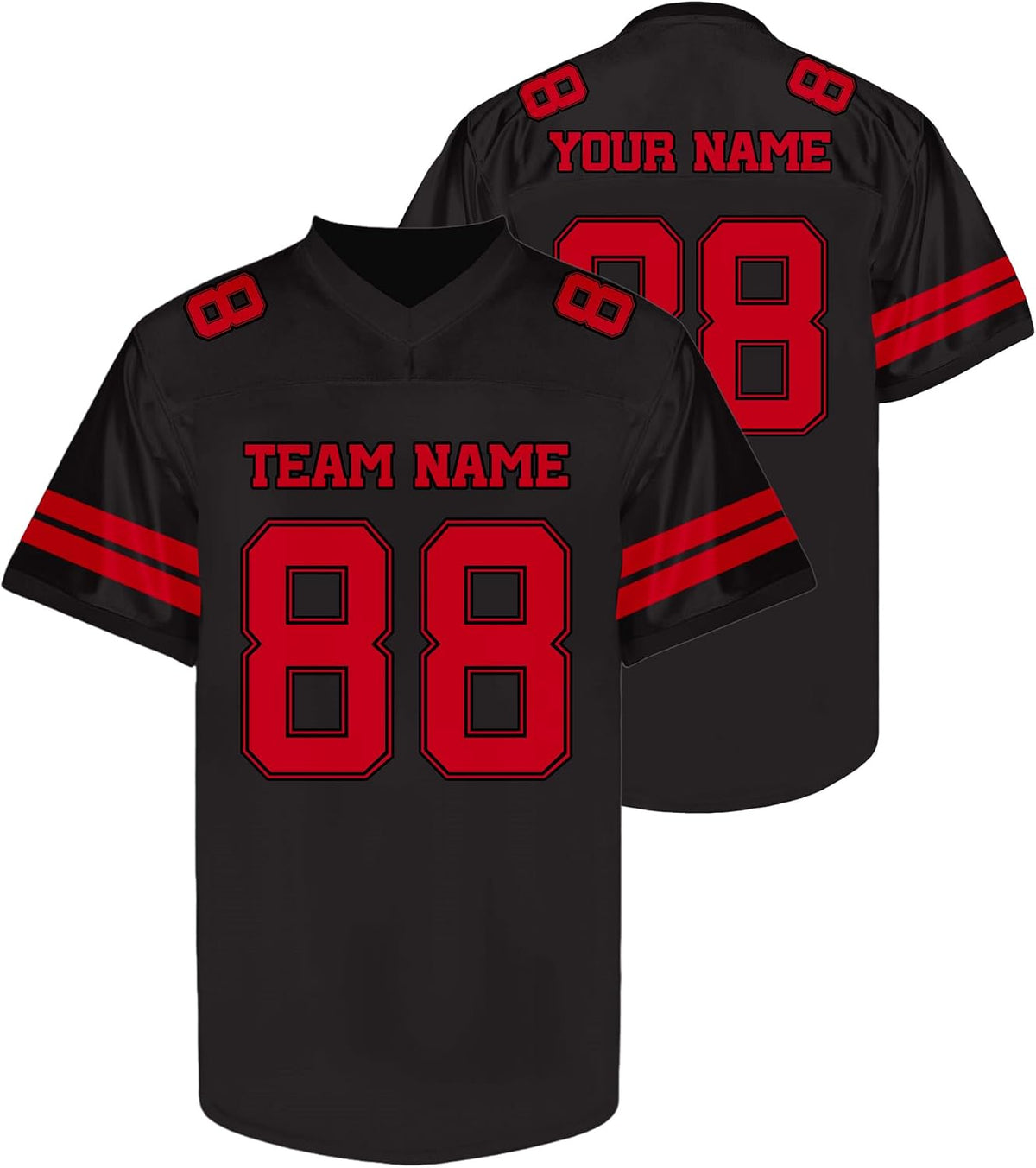 Custom Black and Red Football Jersey