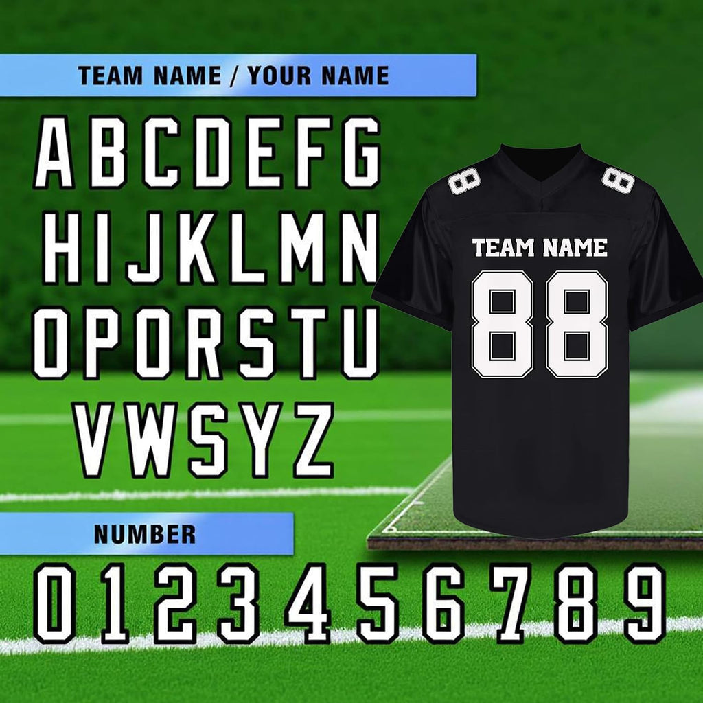 Custom Solid Black Football Jersey