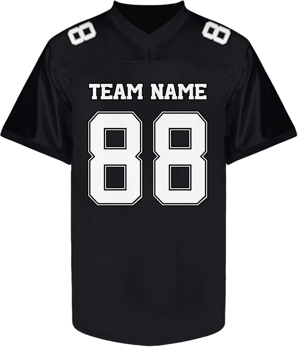 Custom Solid Black Football Jersey