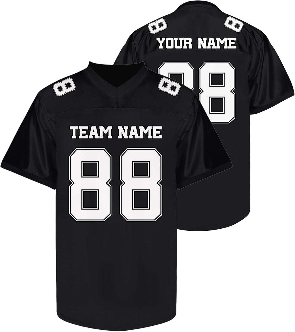 Custom Solid Black Football Jersey