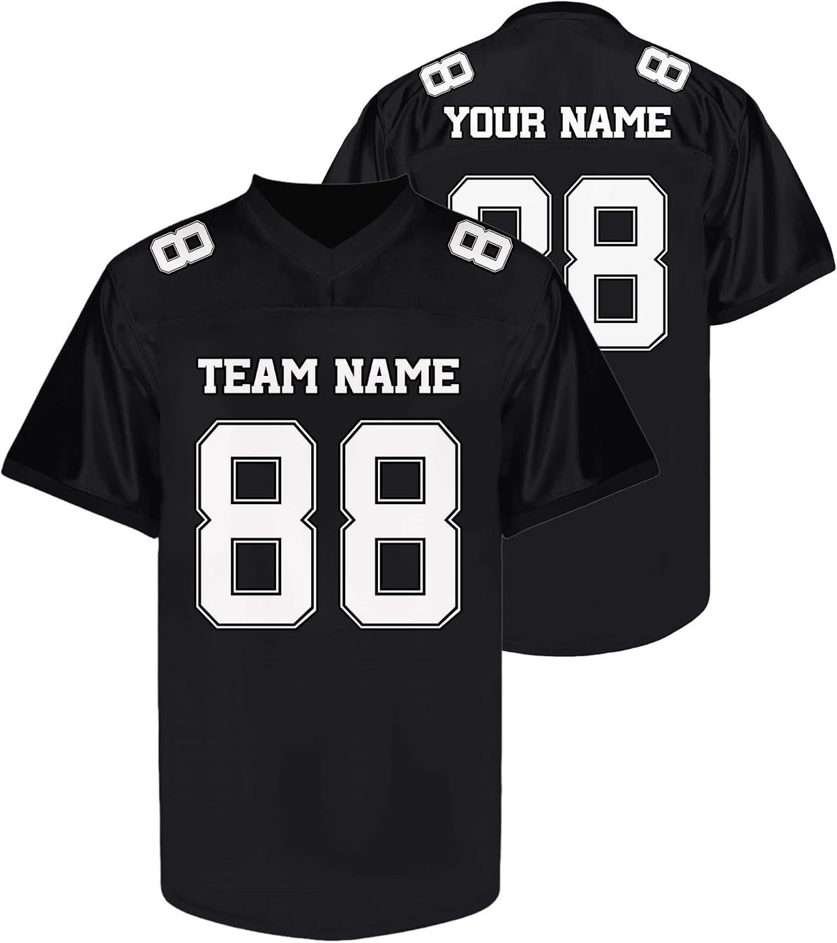 Custom Solid Black Football Jersey