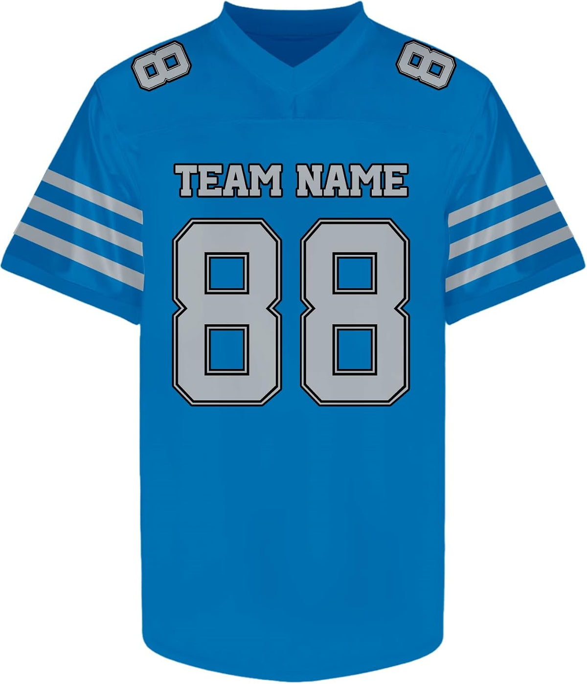 Custom Blue and Grey Football Jerseys