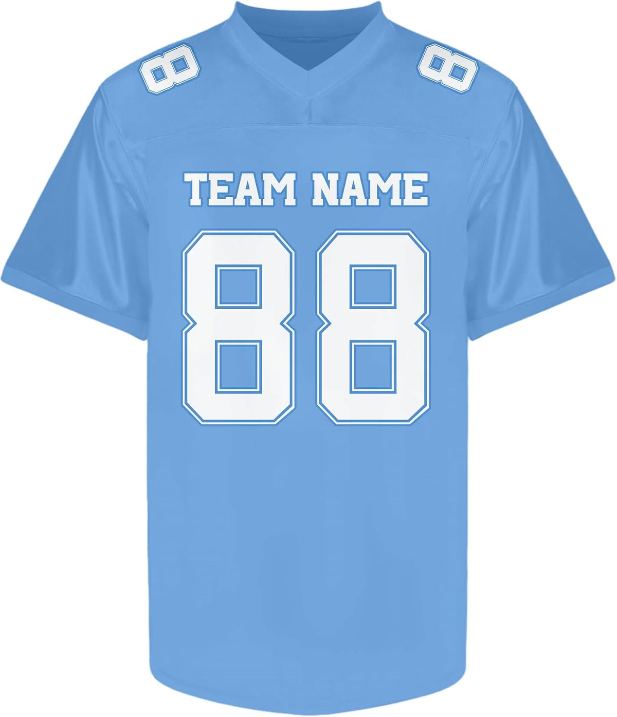 Custom Blue and White Football Jersey with Name and Number