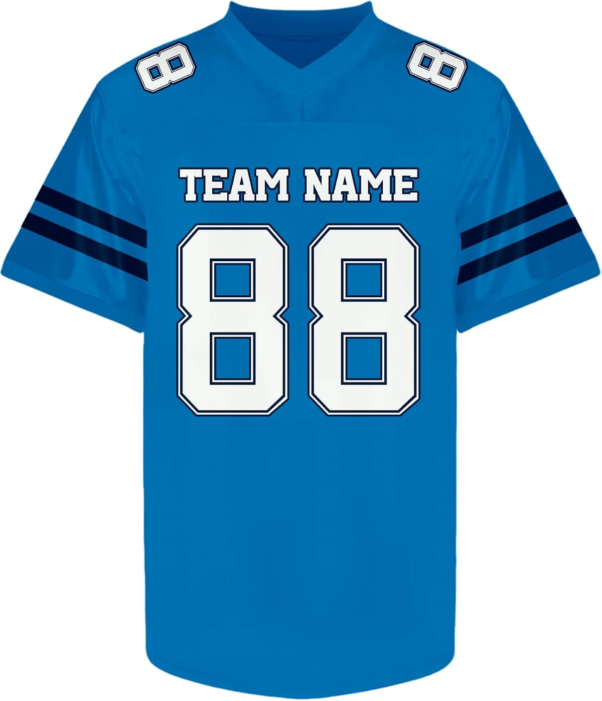 Custom Blue and White Football Jersey - Personalized Team Uniform
