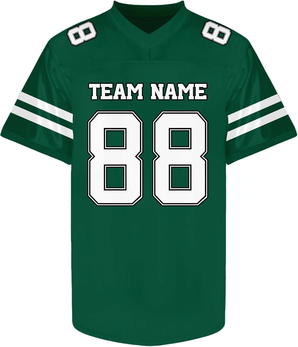 Custom Dark Green and White Football Jersey