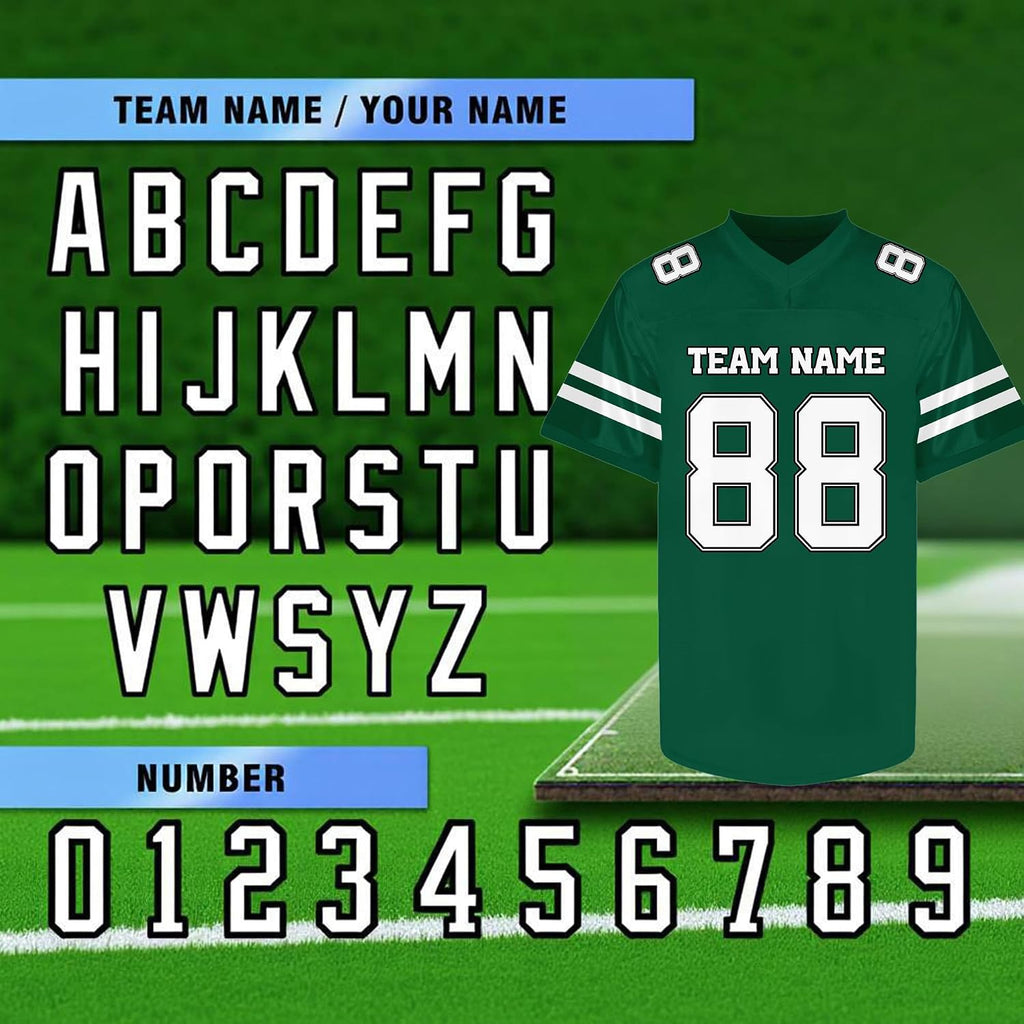 Custom Dark Green and White Football Jersey