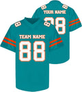 Custom Teal and Orange Football Jersey