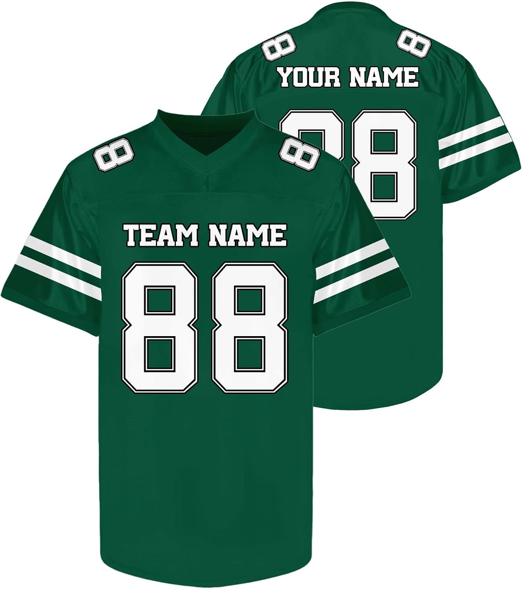 Custom Dark Green and White Football Jersey