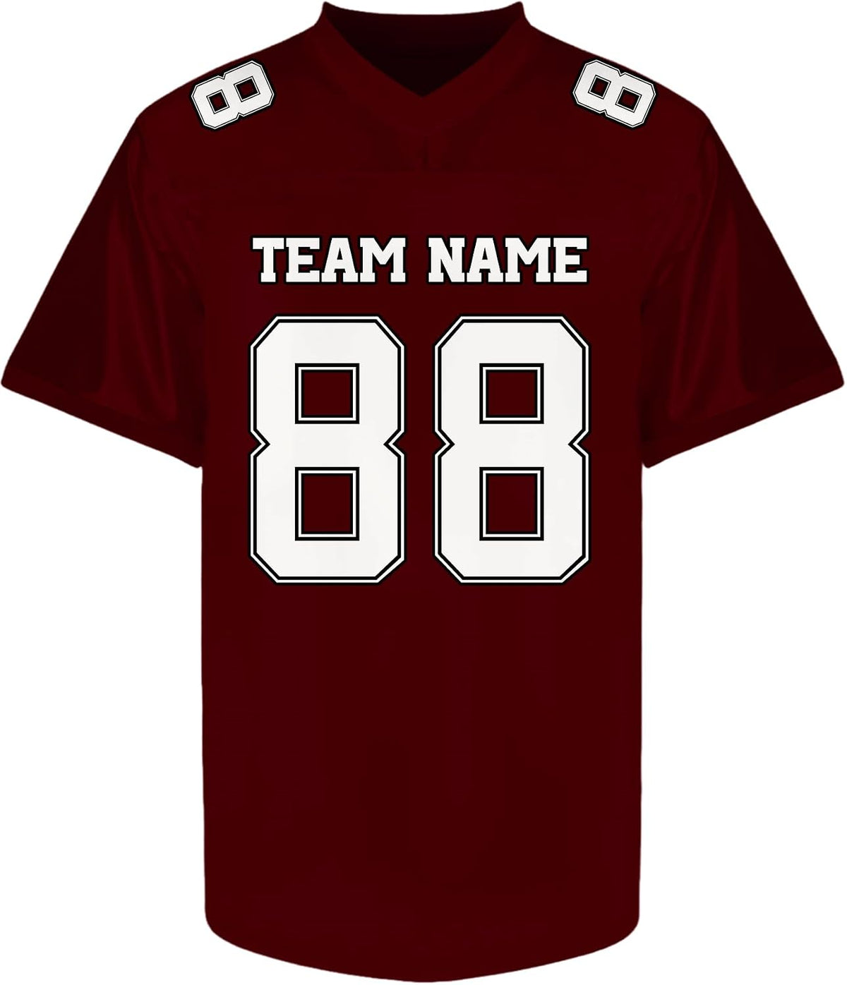 Custom Maroon Football Jersey with White Numbers and Lettering
