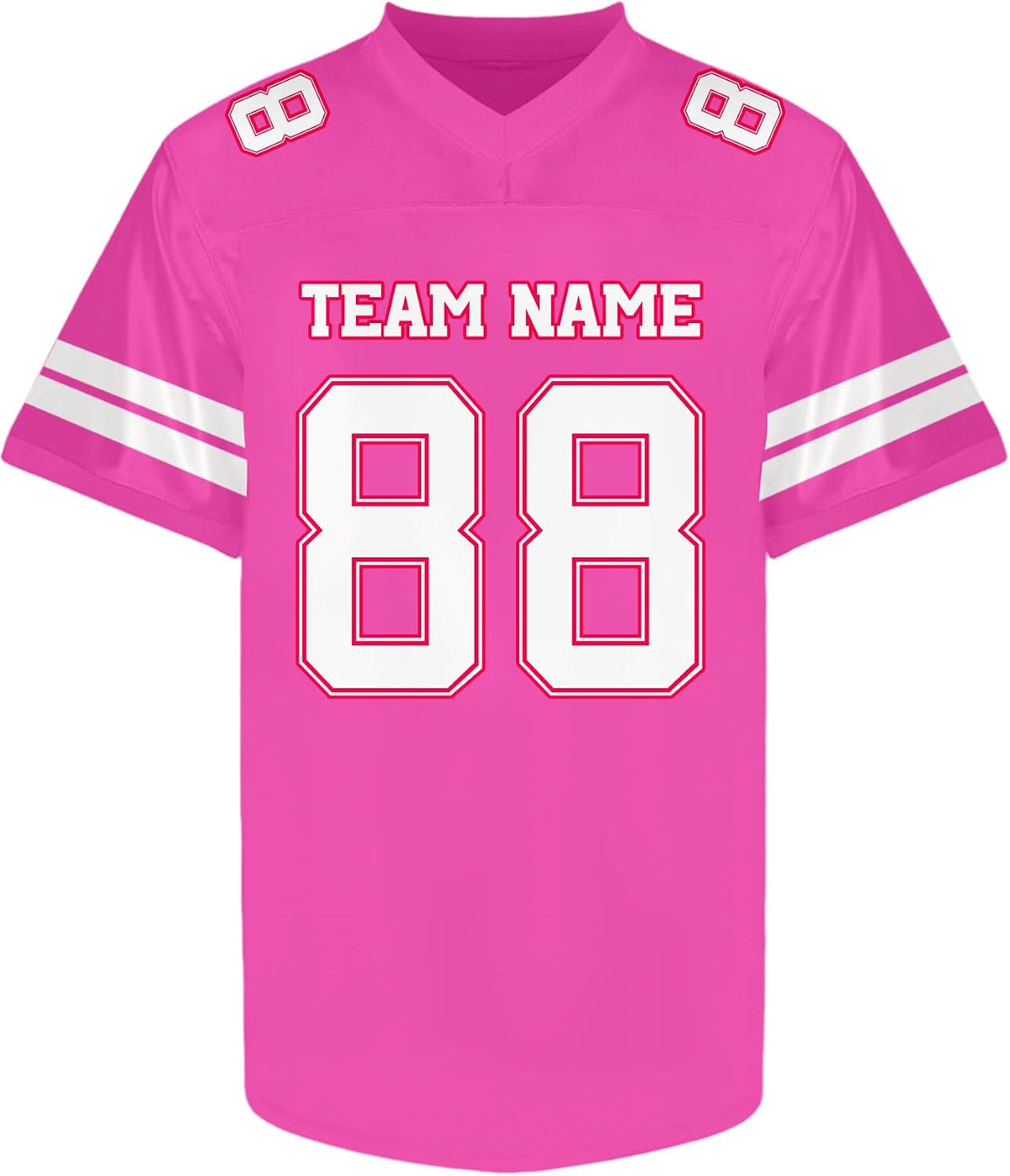 Custom Hot Pink Football Jersey Personalized Name and Number Team Uniform