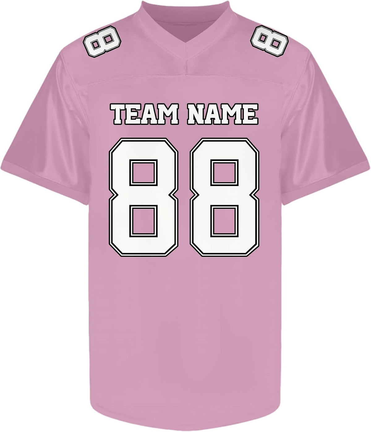 Custom Light Pink Football Jersey with White Numbers and Lettering