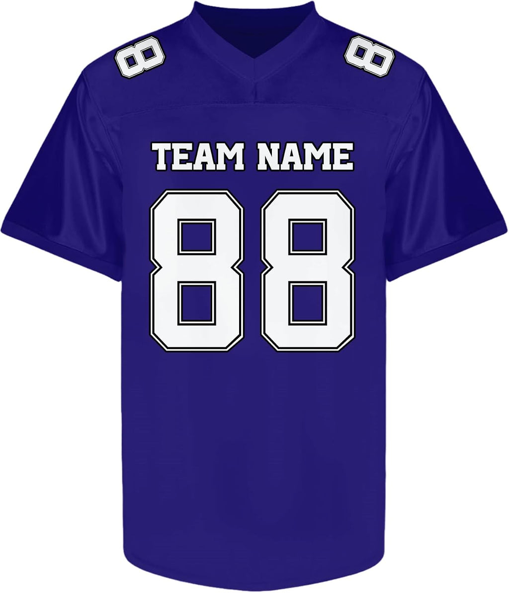 Custom Purple Football Jersey with White Numbers and Lettering