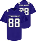 Custom Purple Football Jersey with White Numbers and Lettering