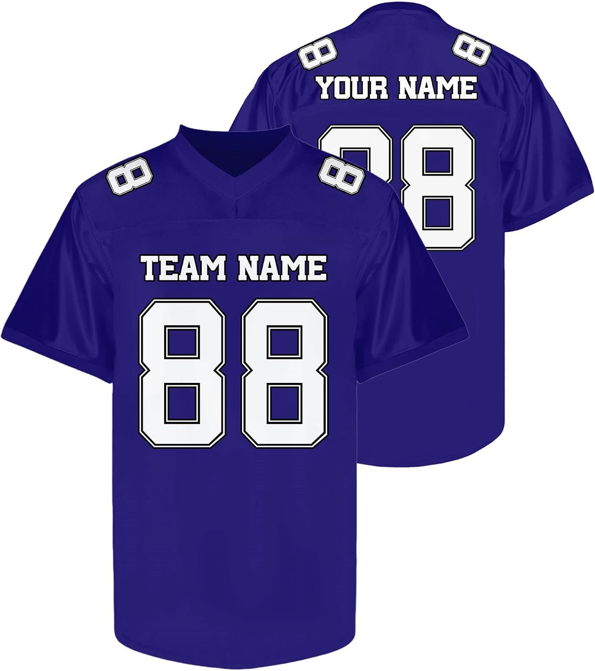 Custom Purple Football Jersey with White Numbers and Lettering