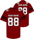 Custom Red and White Football Jersey with Sleeve Stripes