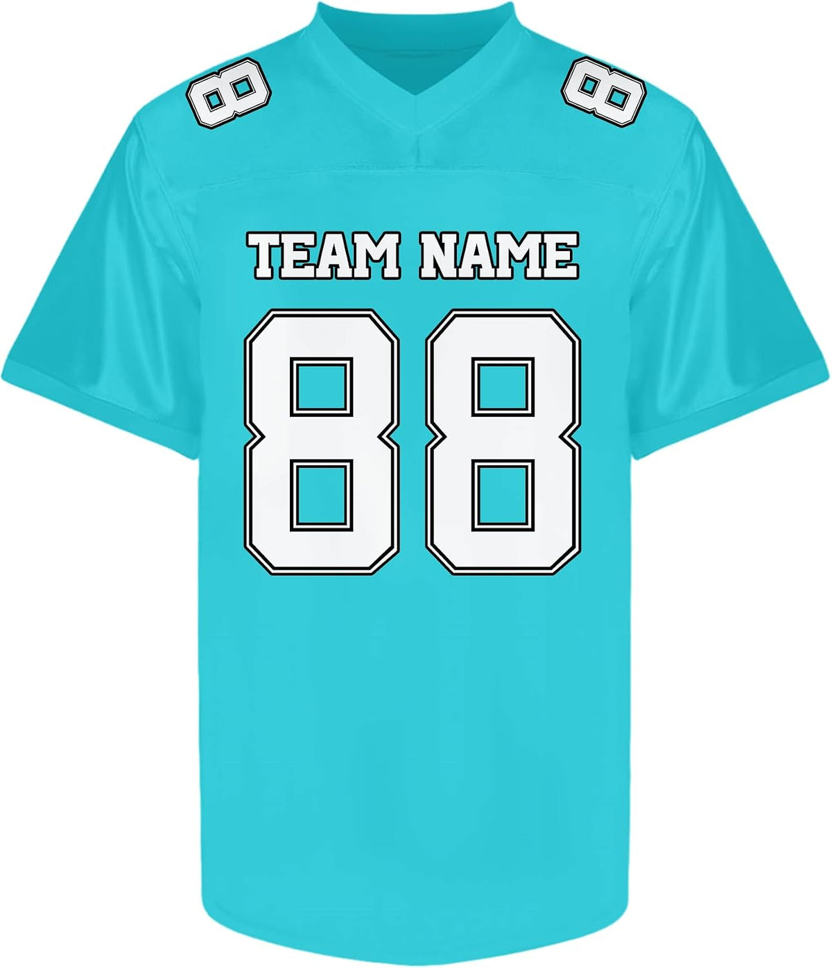 Custom Teal and White Football Jersey