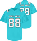 Custom Teal and White Football Jersey