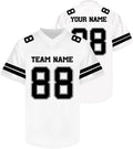 Custom White and Black Football Jersey with Double Sleeve Stripes