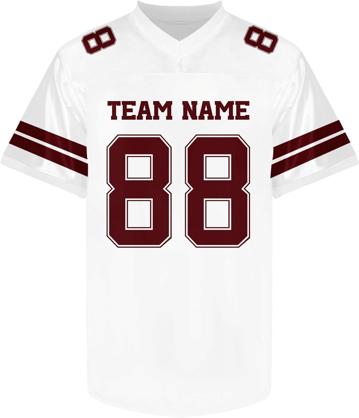 Custom White and Maroon Football Jersey