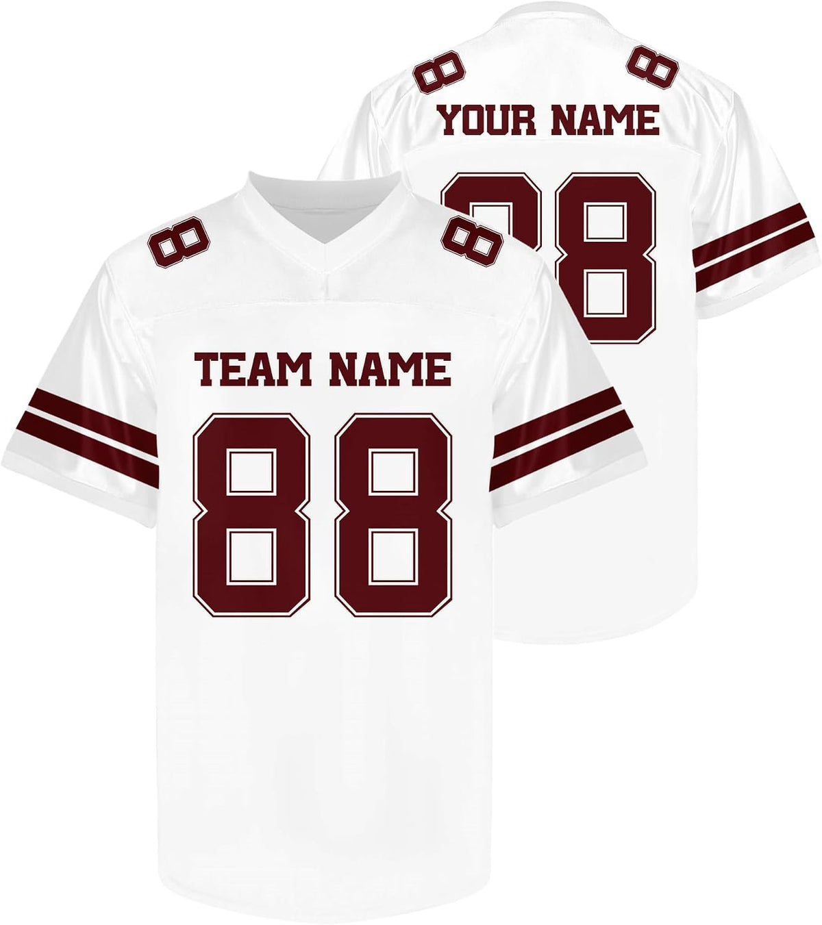 Custom White and Maroon Football Jersey