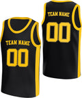 Custom Black and Gold Basketball Jersey with Name and Number