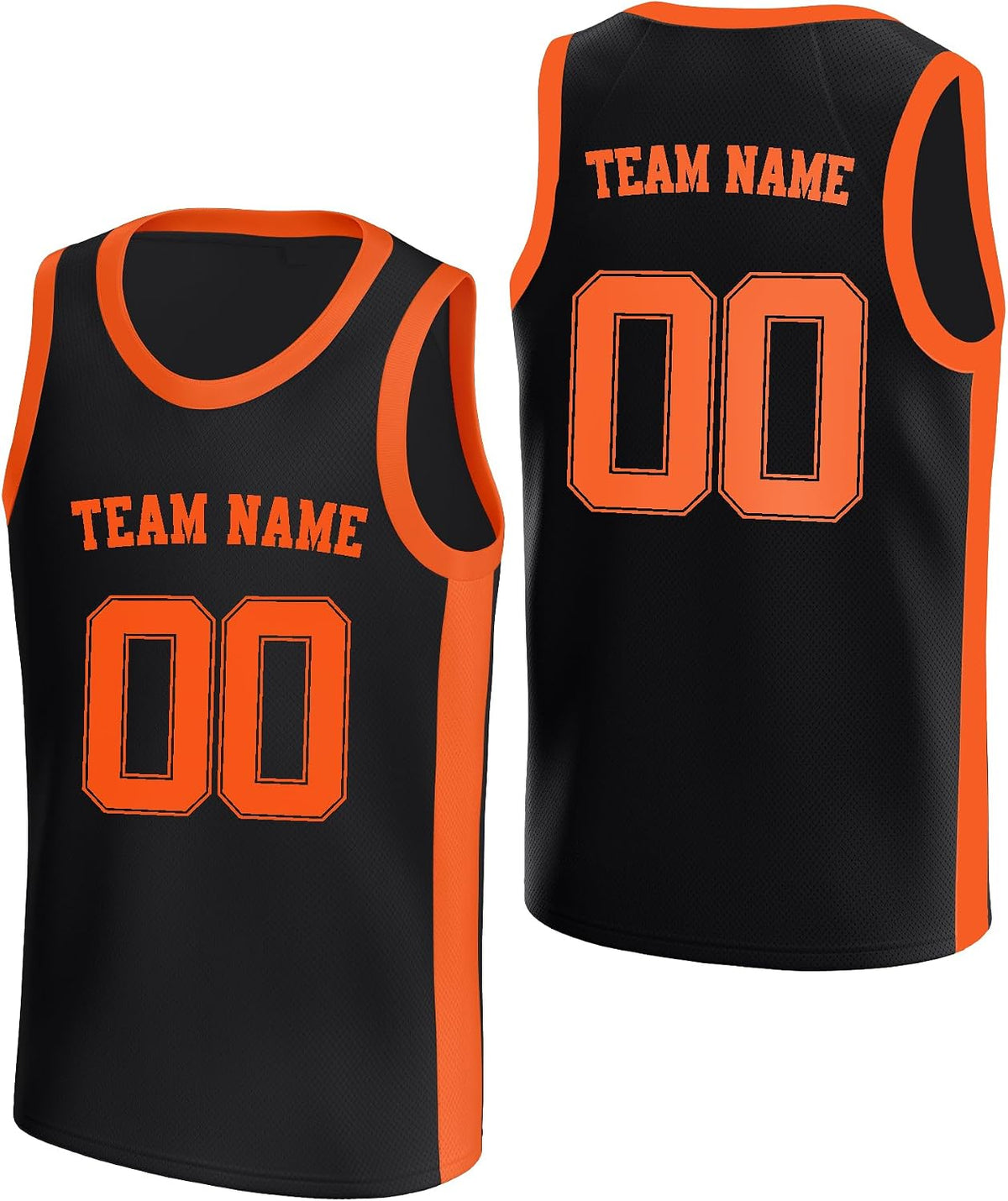 Custom Black and Orange Basketball Jersey - Personalized Name and Number Team Uniform