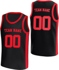 Custom Black and Red Basketball Jersey - Personalized Name and Number Team Uniform