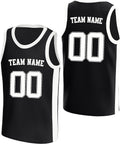 Custom Black and White Basketball Jersey with Name and Number