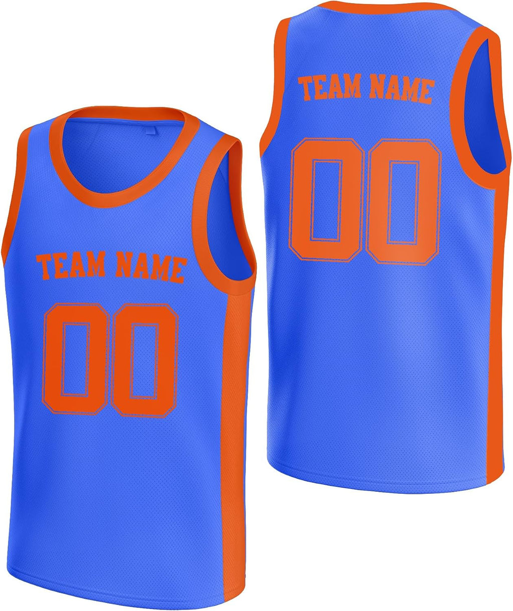 Custom Basketball Jersey Blue and Orange - Personalized Team Uniform