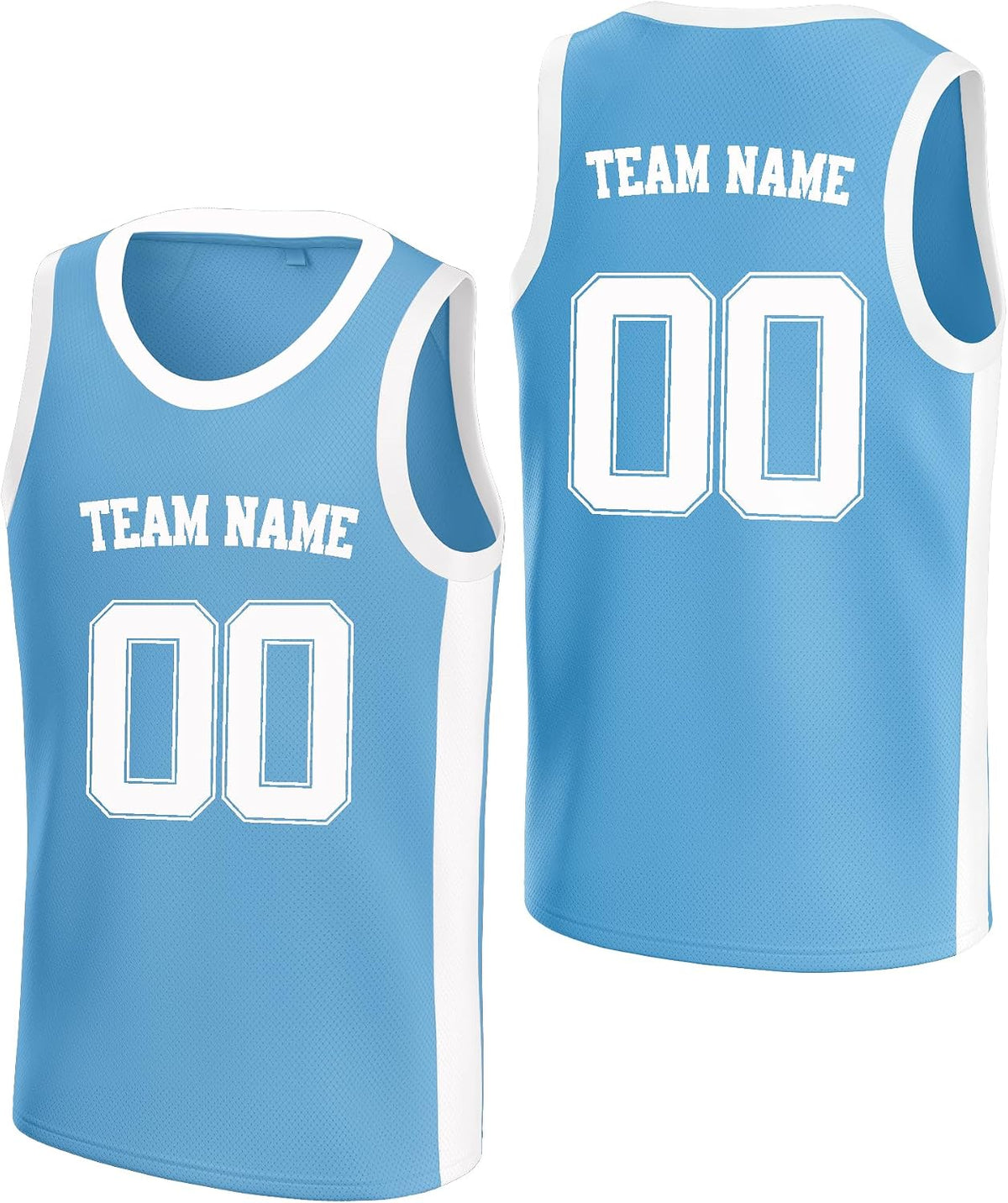 Custom Light Blue Basketball Jersey with White Trim